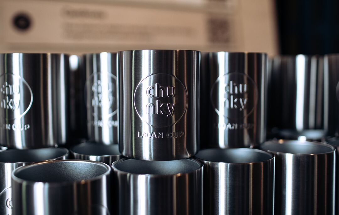 Reusable loan coffee cups.