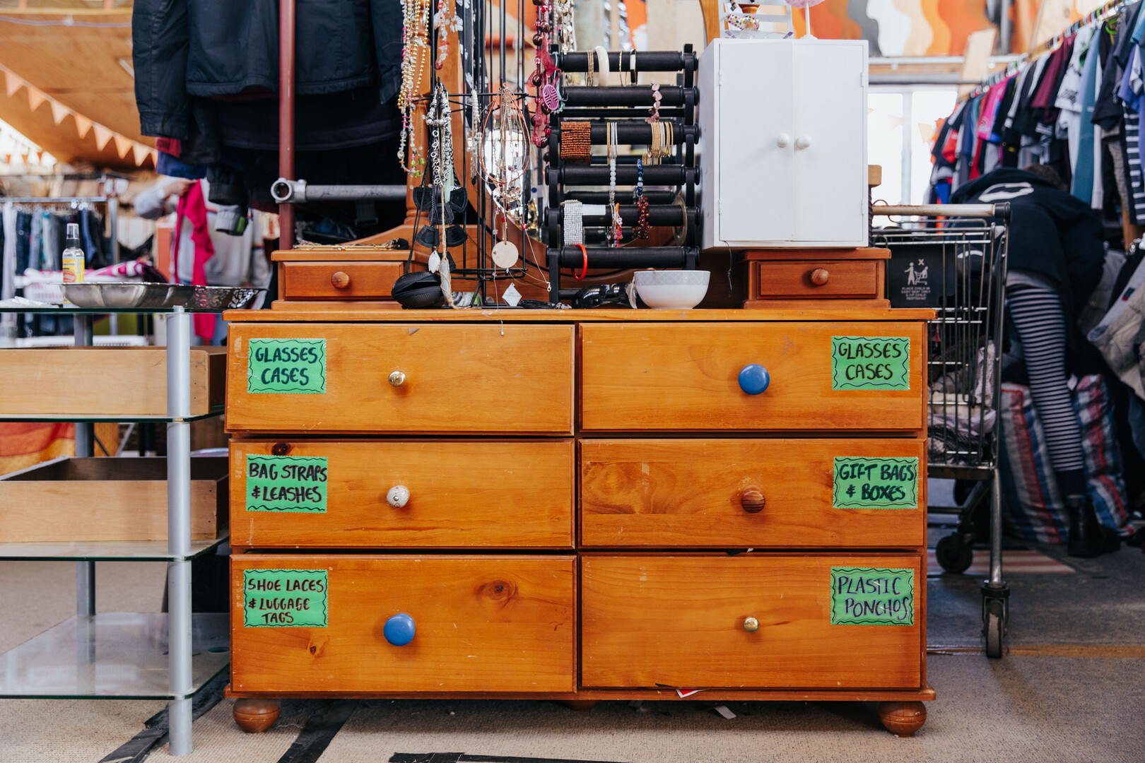 Second-hand items on display at Wastebusters Wānaka